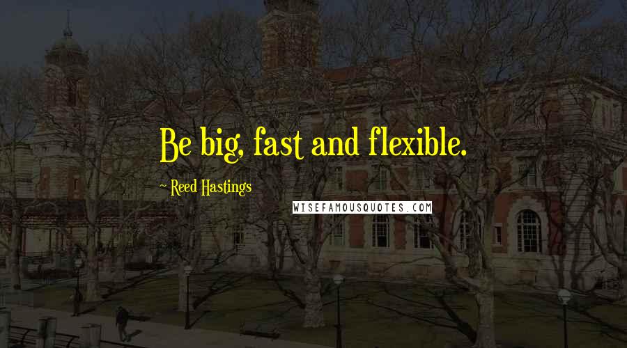 Reed Hastings Quotes: Be big, fast and flexible.