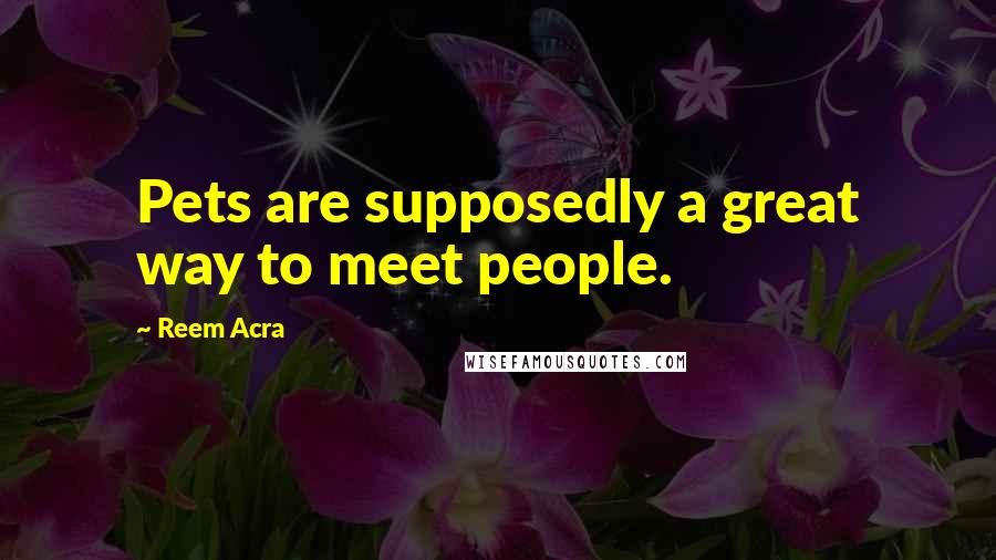 Reem Acra Quotes: Pets are supposedly a great way to meet people.