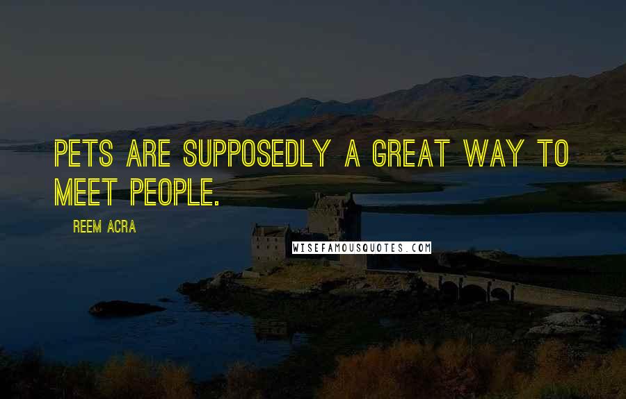 Reem Acra Quotes: Pets are supposedly a great way to meet people.