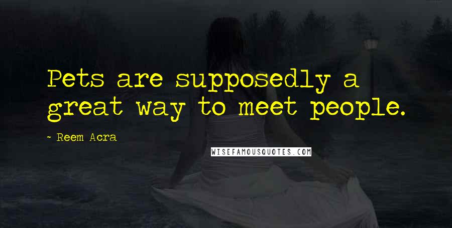 Reem Acra Quotes: Pets are supposedly a great way to meet people.