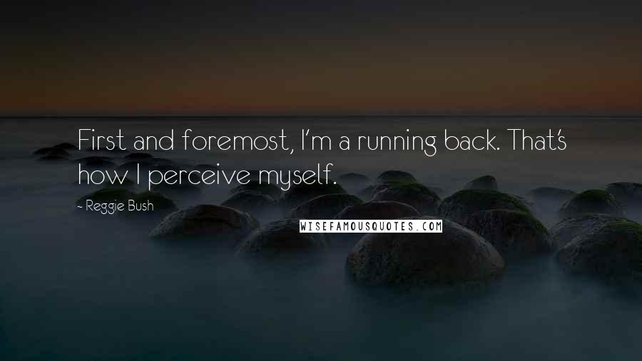 Reggie Bush Quotes: First and foremost, I'm a running back. That's how I perceive myself.