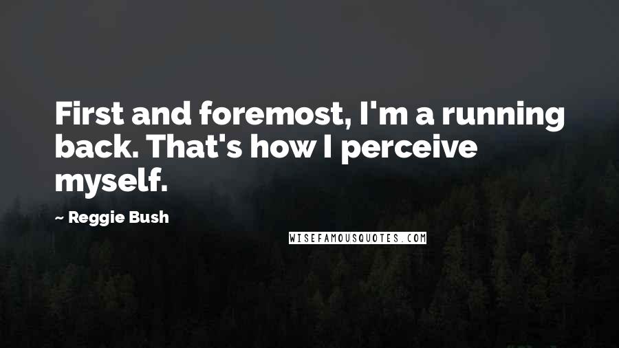 Reggie Bush Quotes: First and foremost, I'm a running back. That's how I perceive myself.