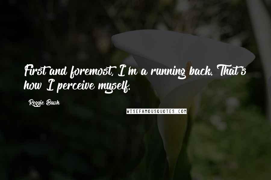 Reggie Bush Quotes: First and foremost, I'm a running back. That's how I perceive myself.