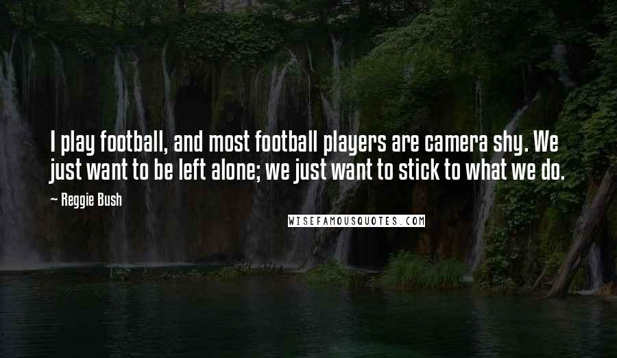 Reggie Bush Quotes: I play football, and most football players are camera shy. We just want to be left alone; we just want to stick to what we do.
