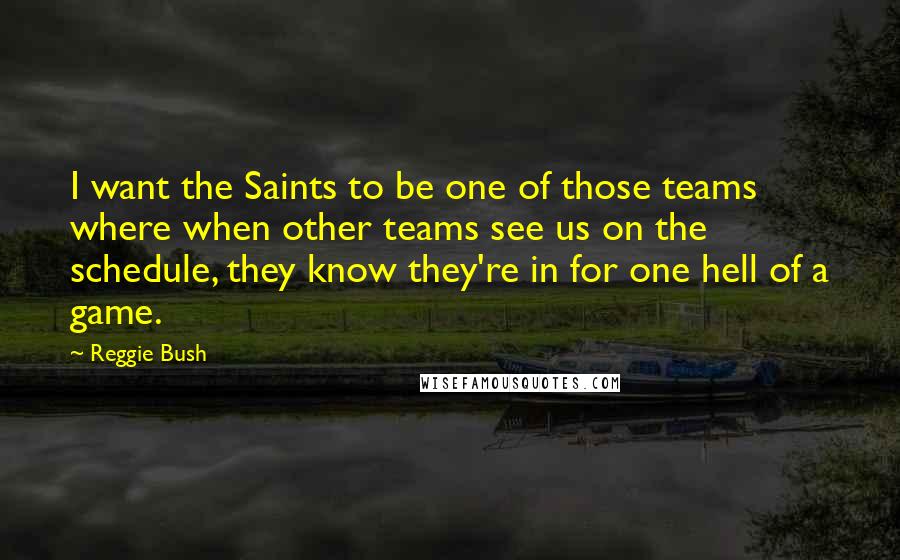 Reggie Bush Quotes: I want the Saints to be one of those teams where when other teams see us on the schedule, they know they're in for one hell of a game.