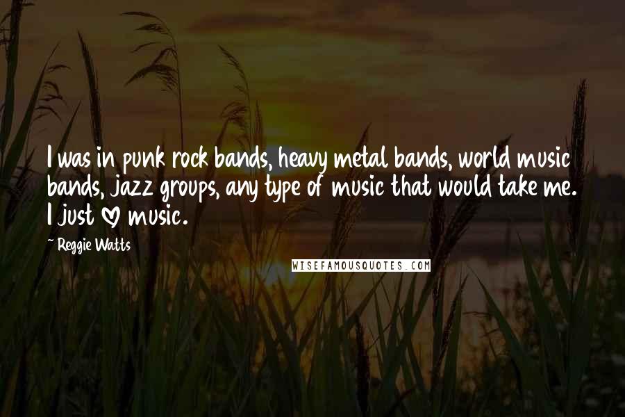 Reggie Watts Quotes: I was in punk rock bands, heavy metal bands, world music bands, jazz groups, any type of music that would take me. I just love music.