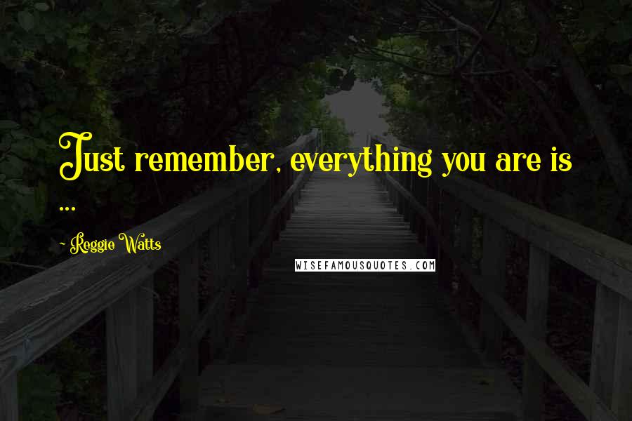 Reggie Watts Quotes: Just remember, everything you are is ...