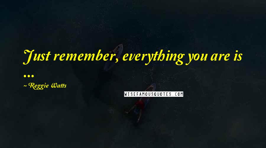 Reggie Watts Quotes: Just remember, everything you are is ...