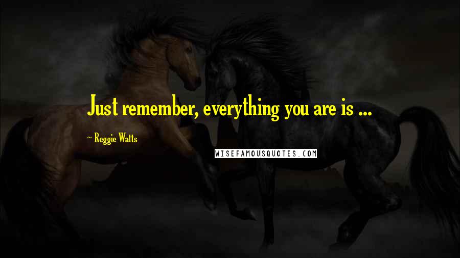 Reggie Watts Quotes: Just remember, everything you are is ...