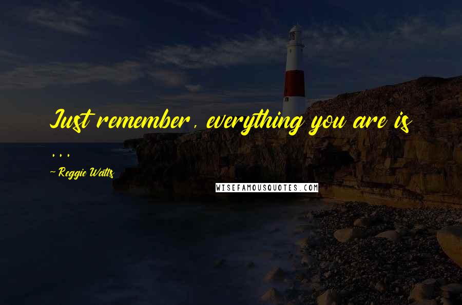 Reggie Watts Quotes: Just remember, everything you are is ...