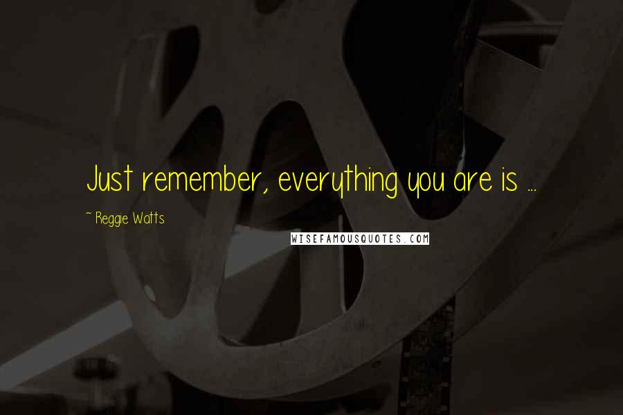 Reggie Watts Quotes: Just remember, everything you are is ...