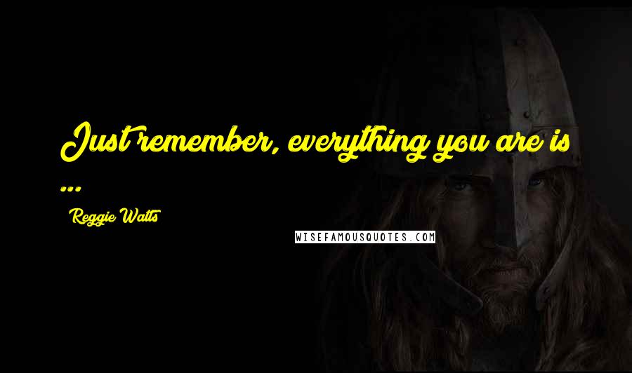 Reggie Watts Quotes: Just remember, everything you are is ...