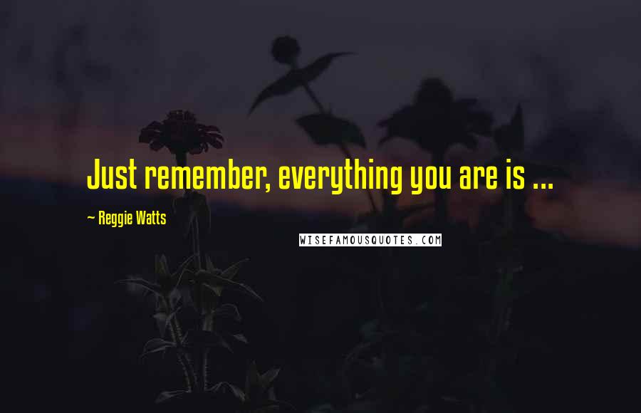 Reggie Watts Quotes: Just remember, everything you are is ...
