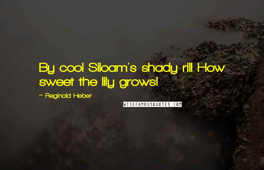 Reginald Heber Quotes: By cool Siloam's shady rill How sweet the lily grows!