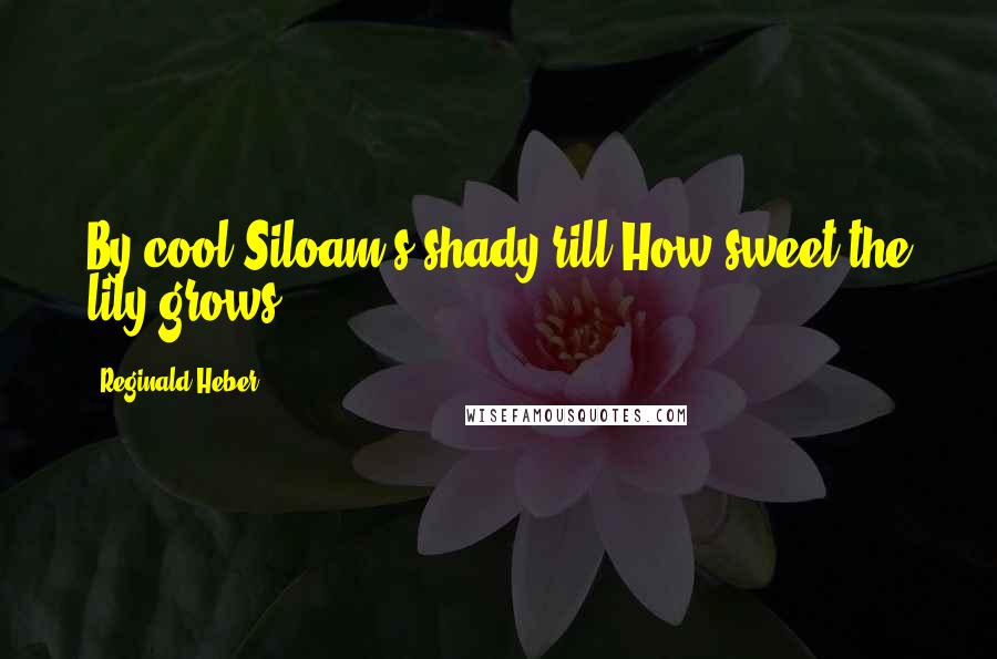 Reginald Heber Quotes: By cool Siloam's shady rill How sweet the lily grows!