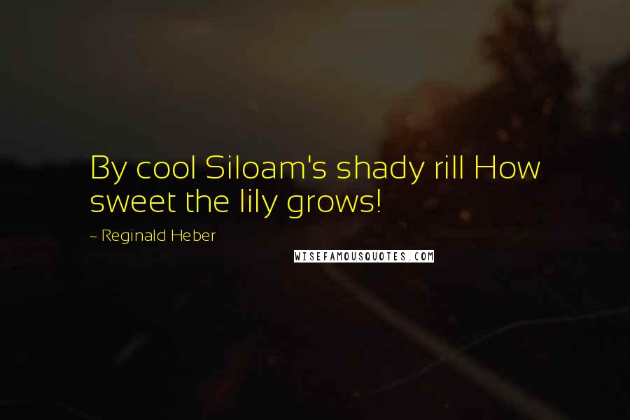 Reginald Heber Quotes: By cool Siloam's shady rill How sweet the lily grows!