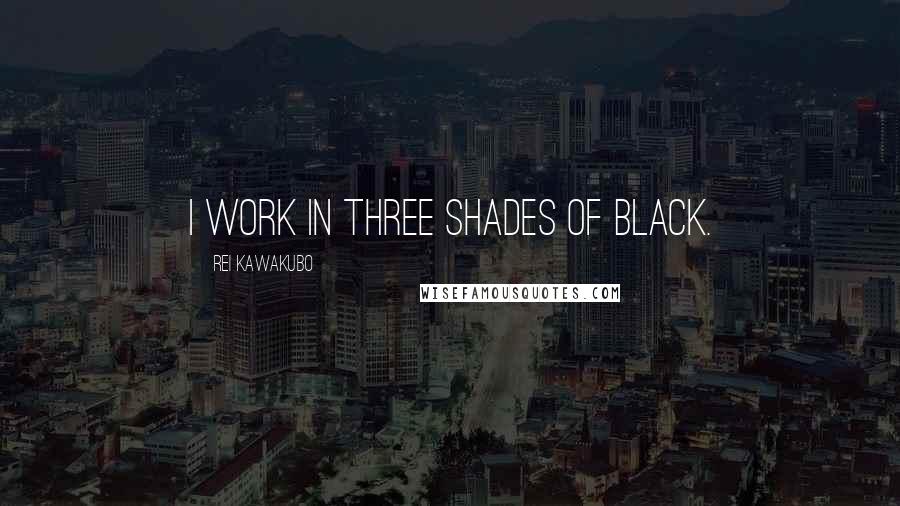 Rei Kawakubo Quotes: I work in three shades of black.