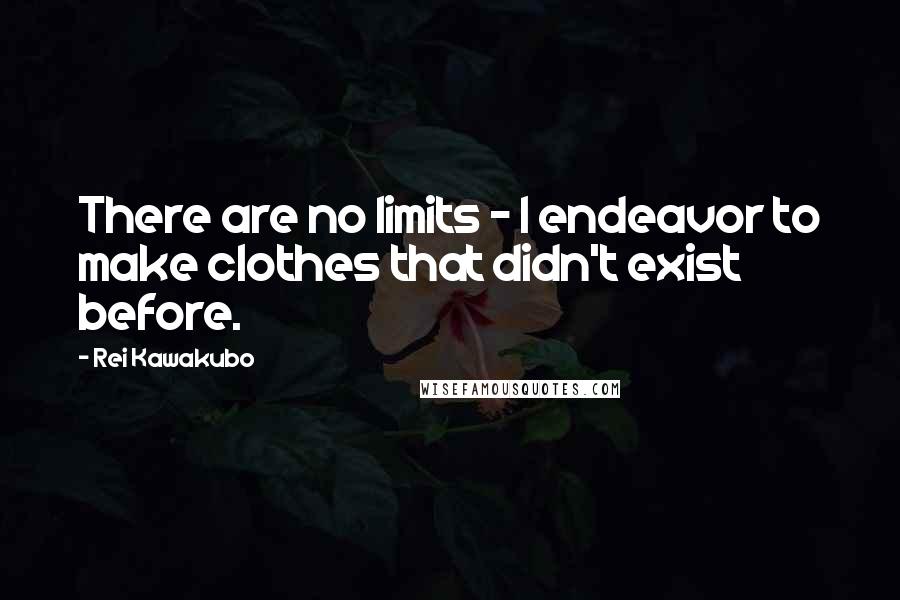 Rei Kawakubo Quotes: There are no limits - I endeavor to make clothes that didn't exist before.