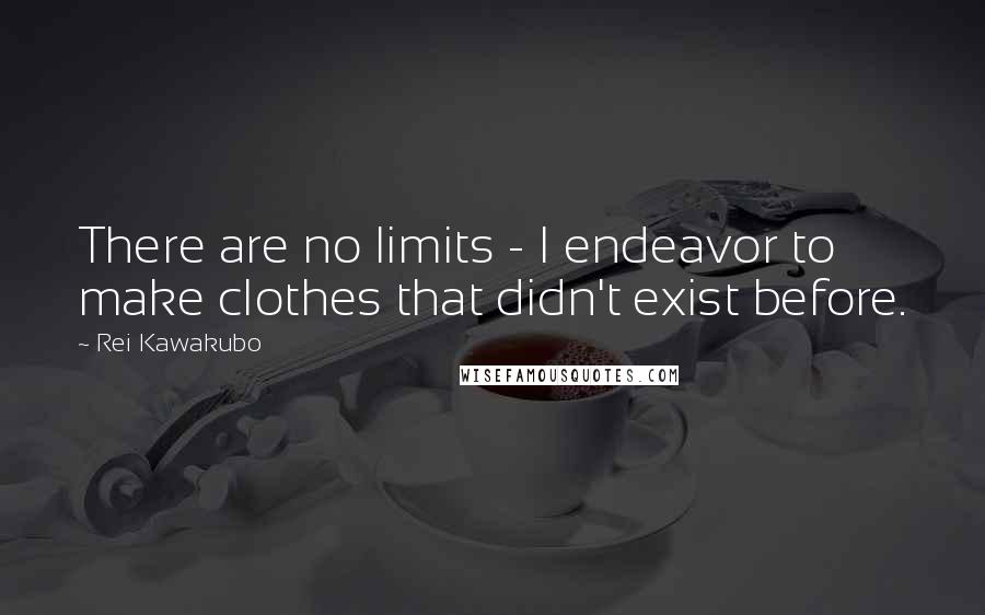 Rei Kawakubo Quotes: There are no limits - I endeavor to make clothes that didn't exist before.