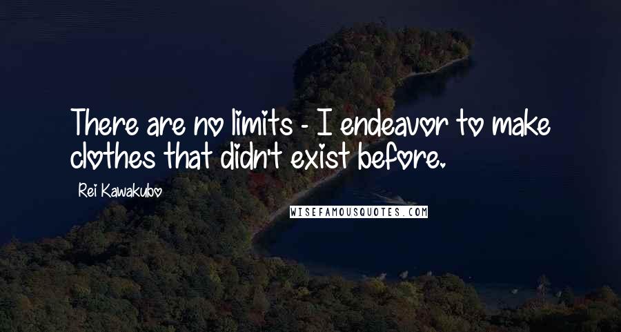 Rei Kawakubo Quotes: There are no limits - I endeavor to make clothes that didn't exist before.