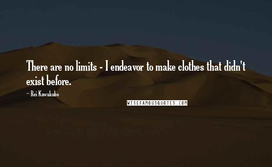 Rei Kawakubo Quotes: There are no limits - I endeavor to make clothes that didn't exist before.