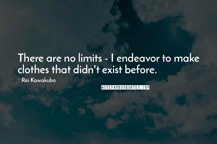 Rei Kawakubo Quotes: There are no limits - I endeavor to make clothes that didn't exist before.