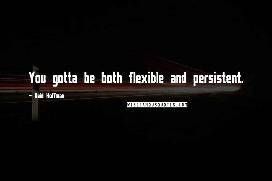 Reid Hoffman Quotes: You gotta be both flexible and persistent.