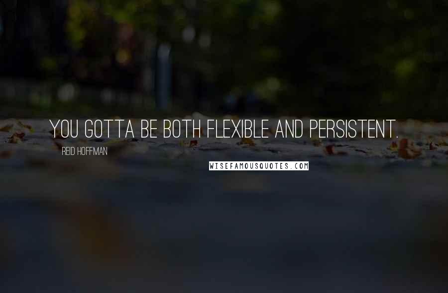 Reid Hoffman Quotes: You gotta be both flexible and persistent.