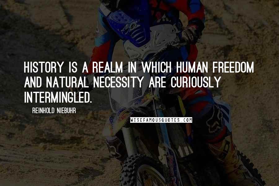Reinhold Niebuhr Quotes: History is a realm in which human freedom and natural necessity are curiously intermingled.