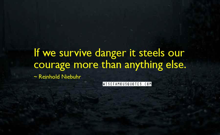 Reinhold Niebuhr Quotes: If we survive danger it steels our courage more than anything else.