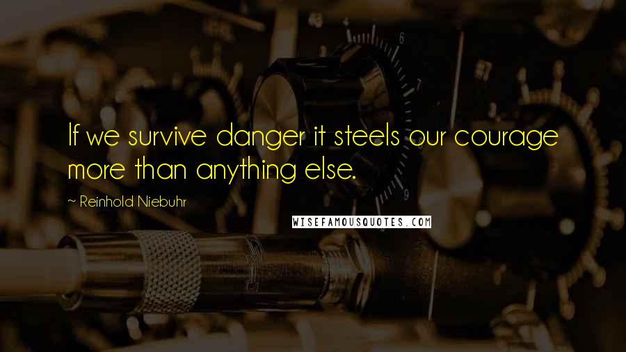 Reinhold Niebuhr Quotes: If we survive danger it steels our courage more than anything else.