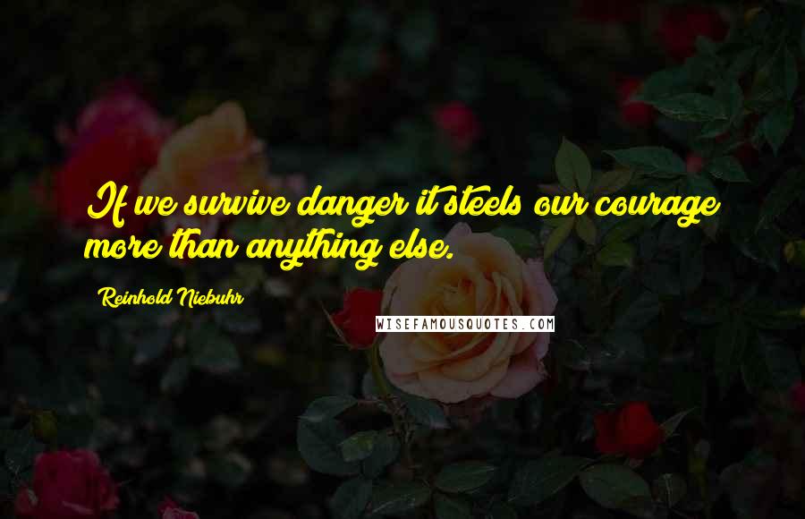 Reinhold Niebuhr Quotes: If we survive danger it steels our courage more than anything else.