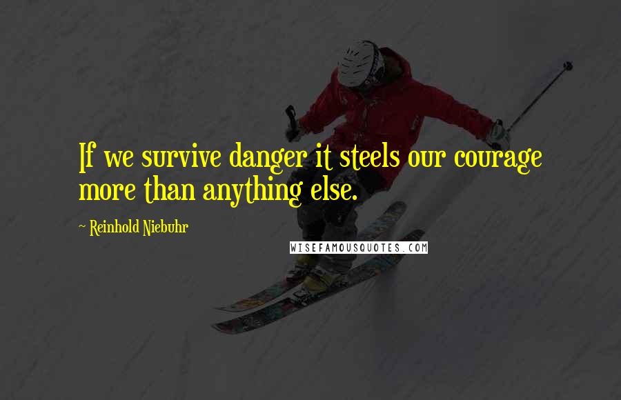 Reinhold Niebuhr Quotes: If we survive danger it steels our courage more than anything else.