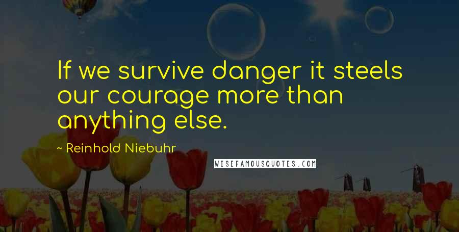 Reinhold Niebuhr Quotes: If we survive danger it steels our courage more than anything else.