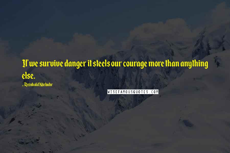 Reinhold Niebuhr Quotes: If we survive danger it steels our courage more than anything else.