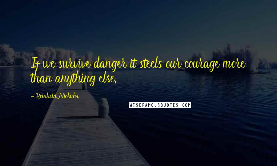 Reinhold Niebuhr Quotes: If we survive danger it steels our courage more than anything else.