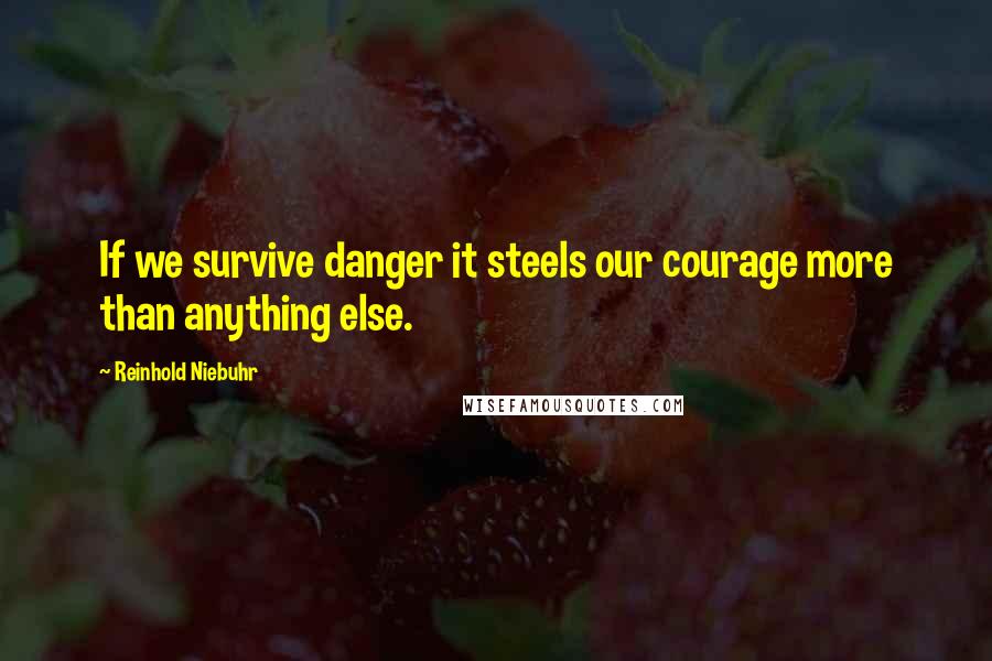 Reinhold Niebuhr Quotes: If we survive danger it steels our courage more than anything else.