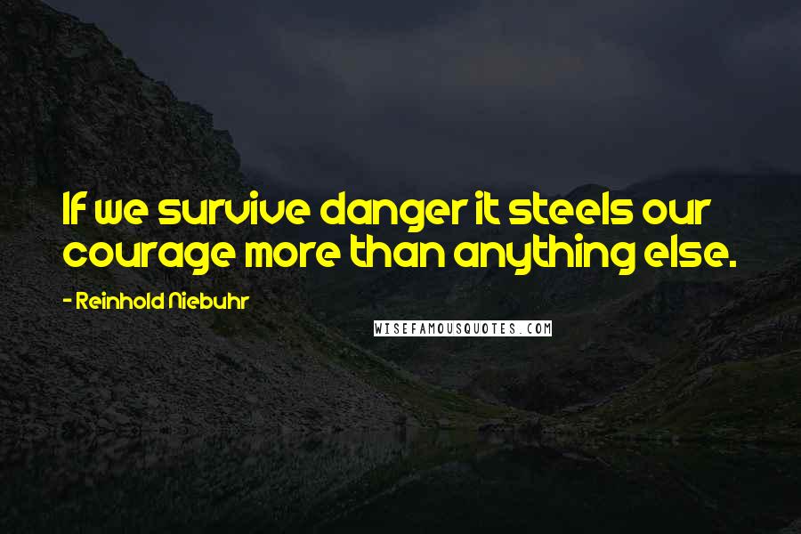 Reinhold Niebuhr Quotes: If we survive danger it steels our courage more than anything else.