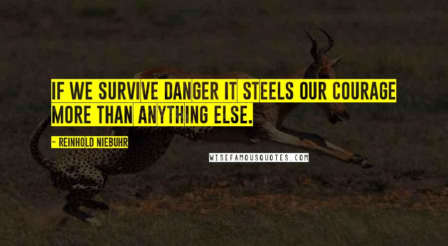 Reinhold Niebuhr Quotes: If we survive danger it steels our courage more than anything else.