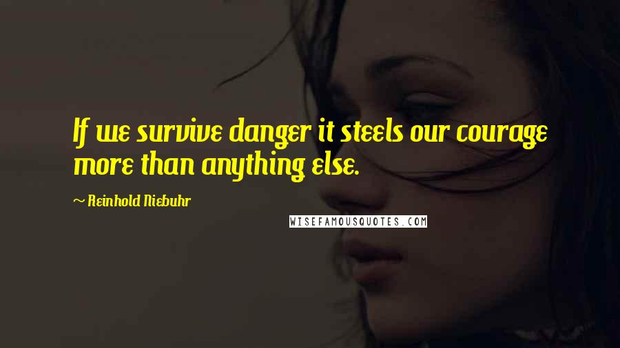 Reinhold Niebuhr Quotes: If we survive danger it steels our courage more than anything else.