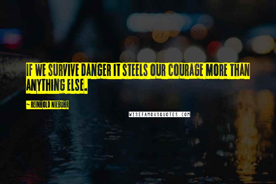 Reinhold Niebuhr Quotes: If we survive danger it steels our courage more than anything else.