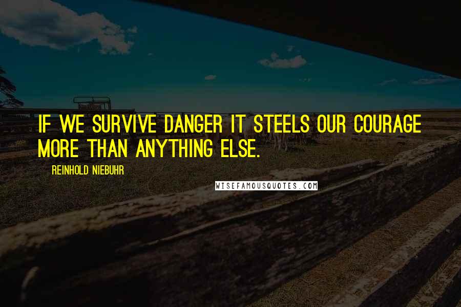 Reinhold Niebuhr Quotes: If we survive danger it steels our courage more than anything else.