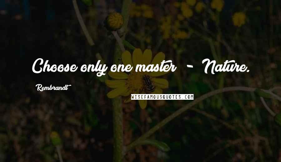 Rembrandt Quotes: Choose only one master  -  Nature.