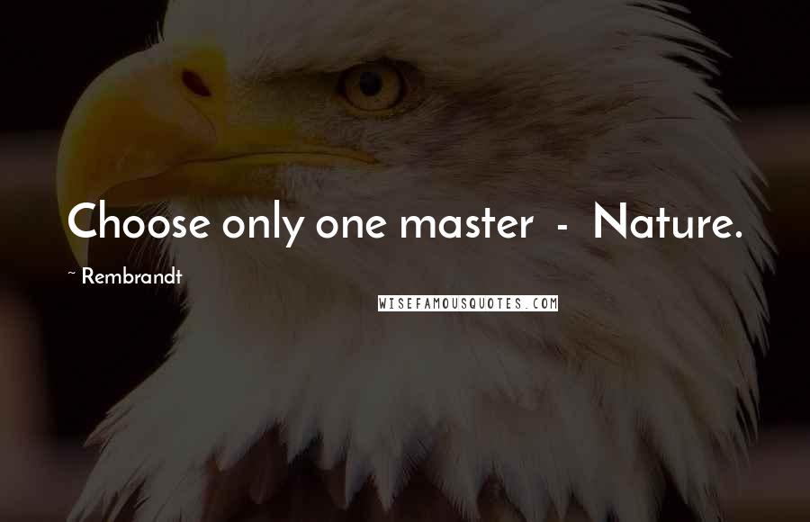 Rembrandt Quotes: Choose only one master  -  Nature.