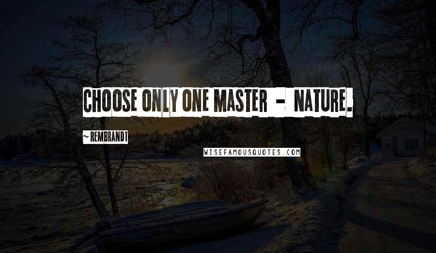 Rembrandt Quotes: Choose only one master  -  Nature.