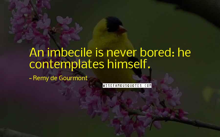 Remy De Gourmont Quotes: An imbecile is never bored: he contemplates himself.