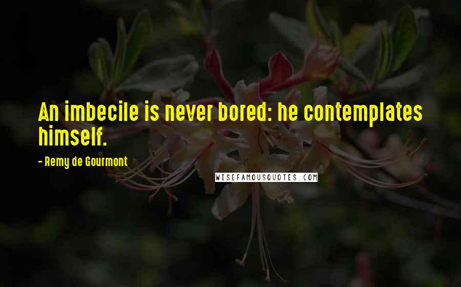 Remy De Gourmont Quotes: An imbecile is never bored: he contemplates himself.