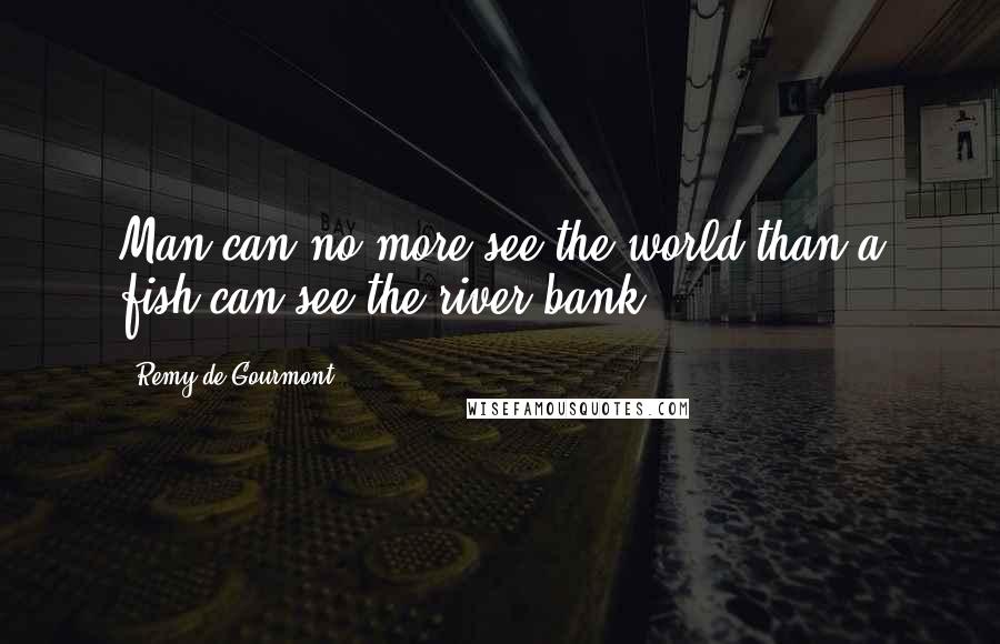Remy De Gourmont Quotes: Man can no more see the world than a fish can see the river bank.