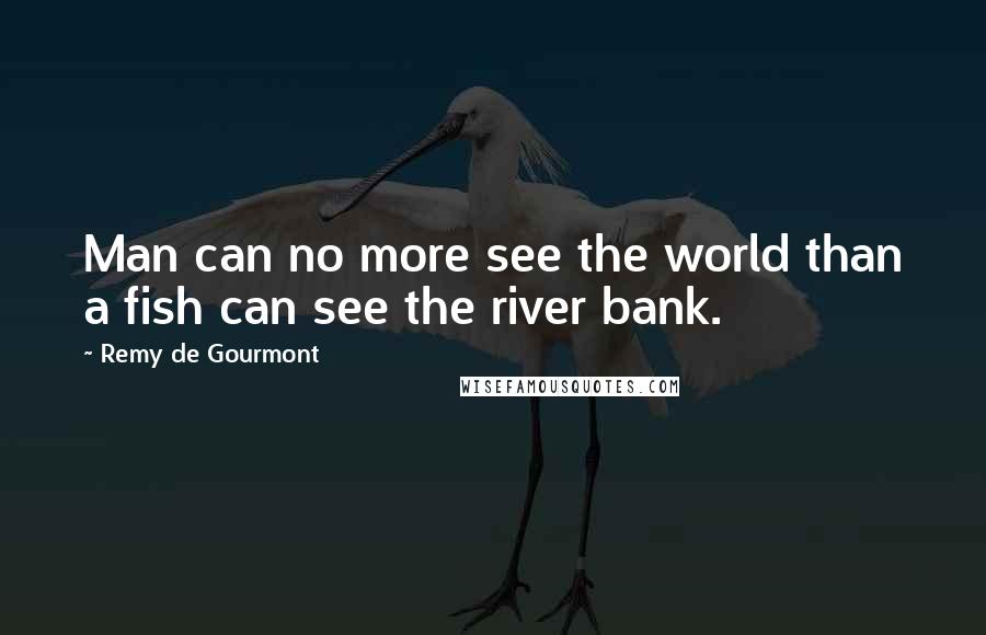 Remy De Gourmont Quotes: Man can no more see the world than a fish can see the river bank.