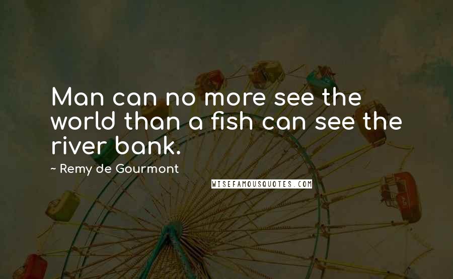 Remy De Gourmont Quotes: Man can no more see the world than a fish can see the river bank.